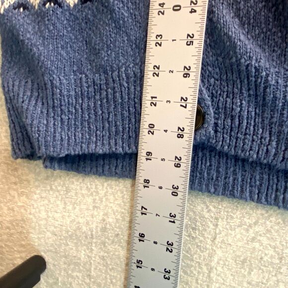 Hollister‎ Oversized Knit Button Cardigan Blue, Navy and White Womens Size M - Picture 11 of 12